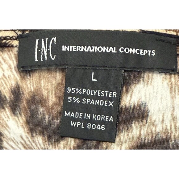 INC International Concepts Leopard Print Shift Dress L Animal Print Short Sleeve - Picture 5 of 6